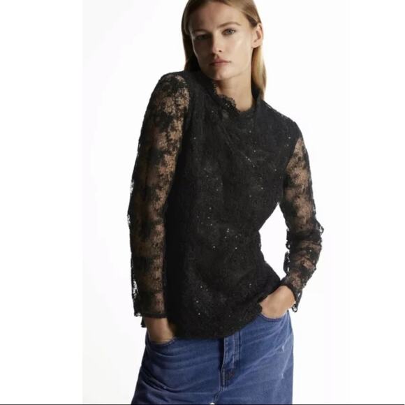 Zara Tops - Zara Sequin‎ Lace Top